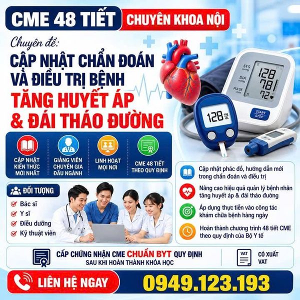 Poster tuyển sinh: Cập nhật kiến thức chẩn đoán, điều trị bệnh tăng huyết áp – đái tháo đường